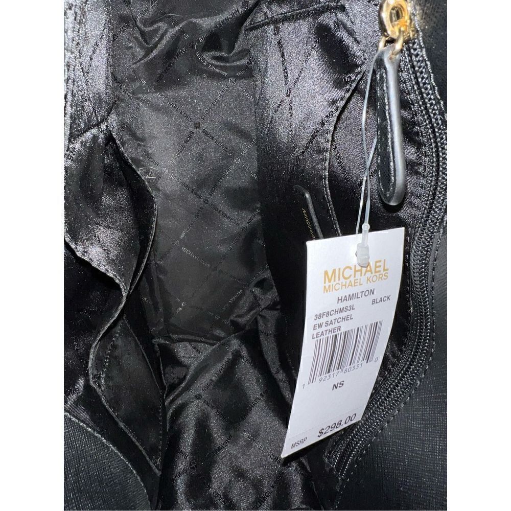 🔥🎁NWT! Michael Kors HAMILTON East West Satchel Handbag Black Msrp:298.00 - Picture 9 of 10